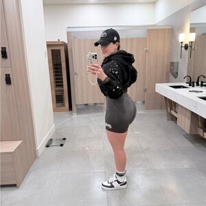 DarcSport Dark Grey Bike Shorts with Wolf Motif